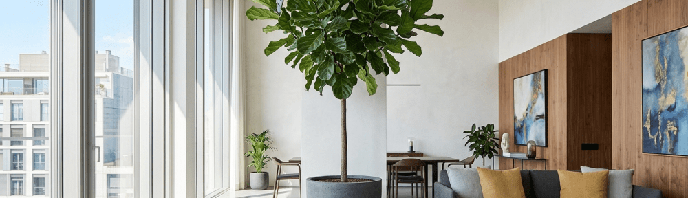 Ficus lyrata en interior moderno