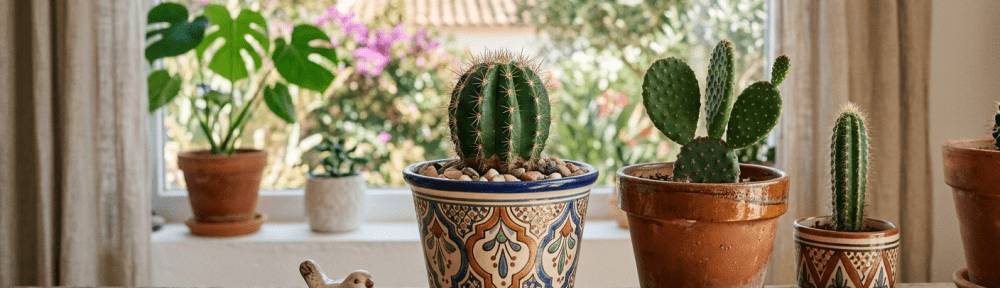 cactus en maceta decorativa