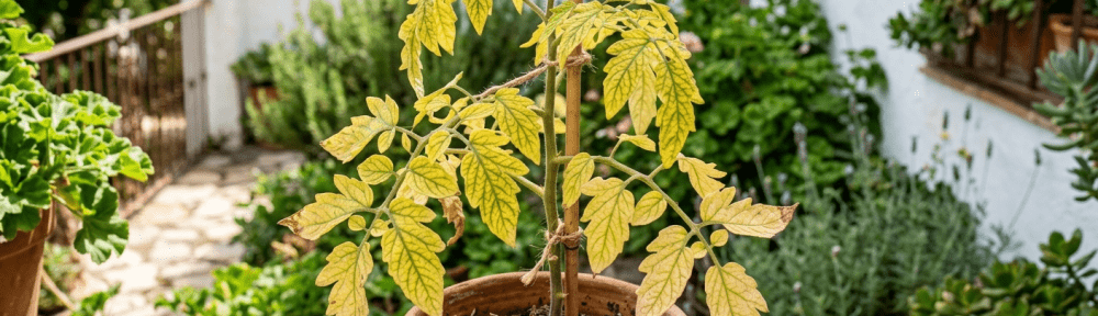 clorosis en hojas de plantas