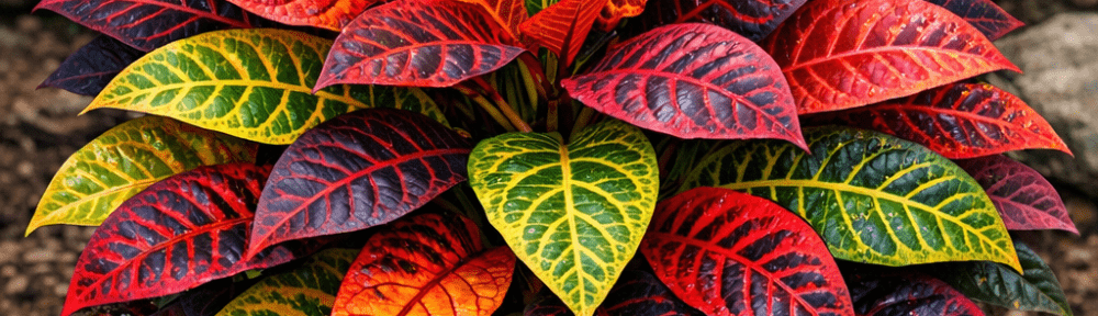 planta crotón hojas de colores